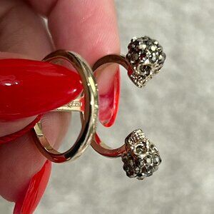 NWT Alexander McQueen Twin Skull Ring Sz 6